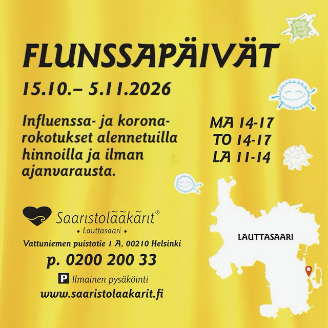 FLUNSSAPÄIVÄT 15.10.-5.11.2026